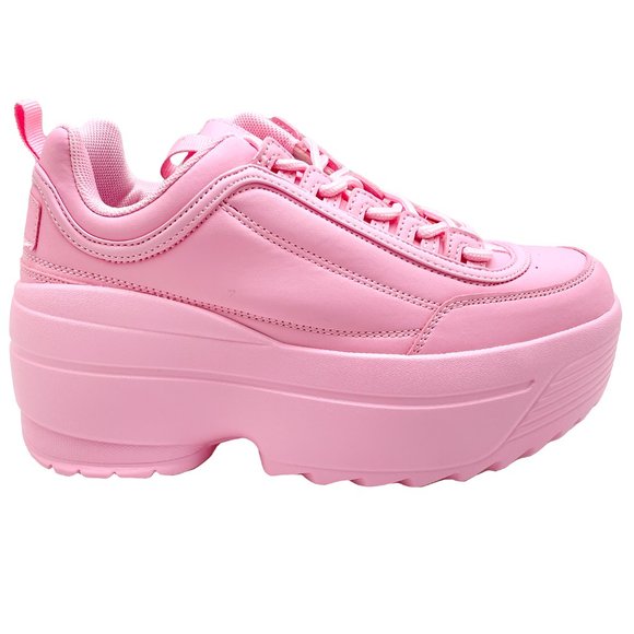 Berness Shoes - NEW Berness - LILY 5005 Sugar Pop Pink Platform Sneakers